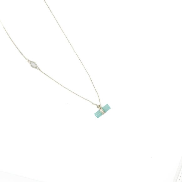 Noonday Sterling Silver And Aquamarine? Lariat Necklace - Picture 3 of 6